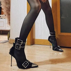 Super High Heels Pointed Toe Buckle Pumps Shoes