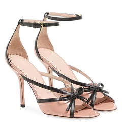 Butterfly Knot Ankle Strap Stiletto Heels