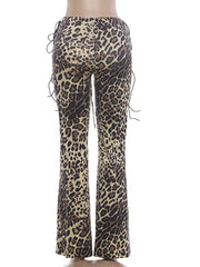 Leopard Print Wide Leg Pants