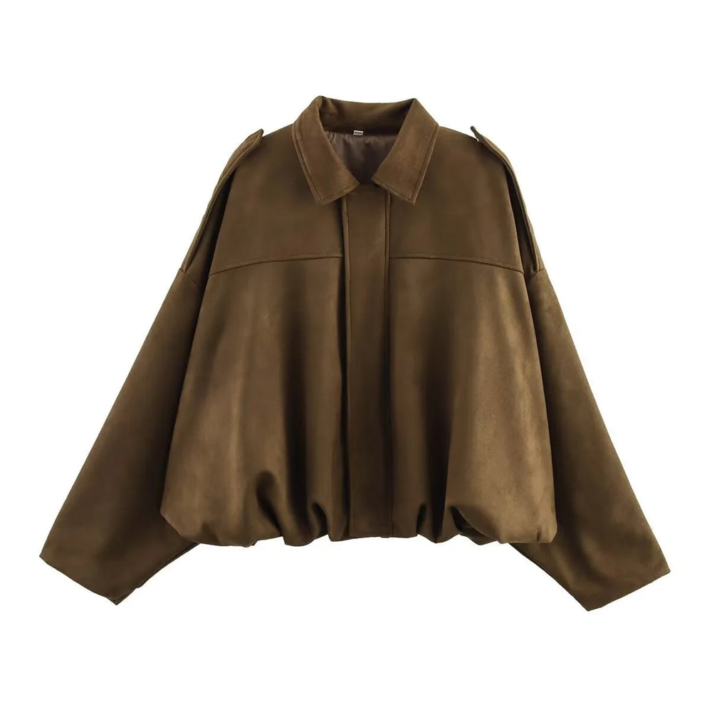 Brown cape jacket on a white background
