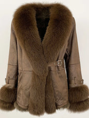 Fur Collar Shearling Coat