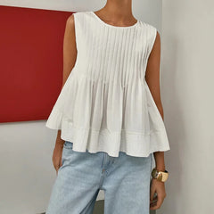 Pleated Tank Top | Flowy Maternity Crop Top