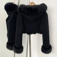 cropped faux fur outerwear