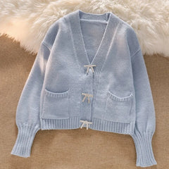 Women Butterfly Knot Knitted Soft Cardigan