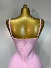 Ribbed Strap Bandage Mini Dress