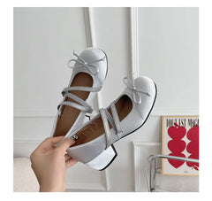 Round Toe Mary Jane Cross Strap Shoes