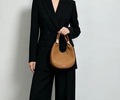 Half Moon Face Hardware Shoulder Bag