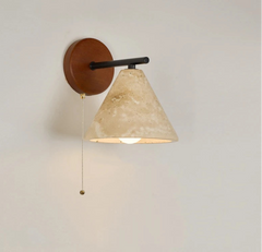 Walnut Yellow Travertine Wall Light With Switch