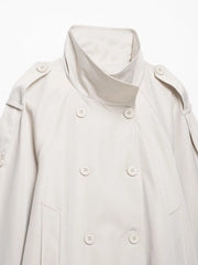 Double Breasted High Neck Coat Detail