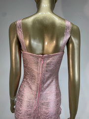 Metallic Bandage Strappy Maxi Dress