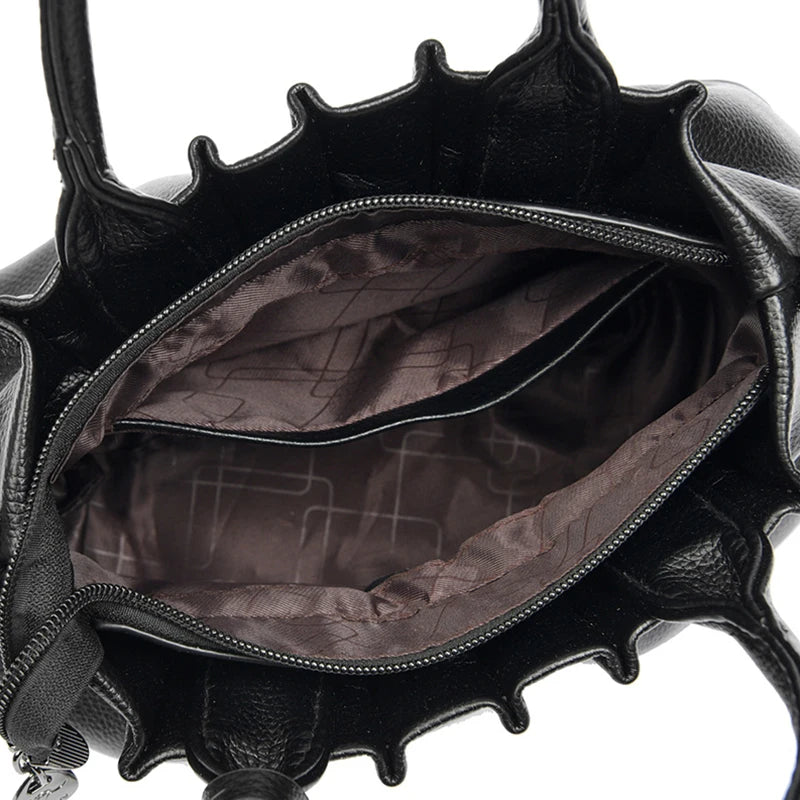 PU Leather Pleated Design Crossbody Women Shoulder bag