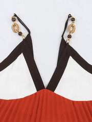 Colorblock Chain Strap Maxi Dress