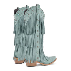 Fringe Pointed Toe Western Boots