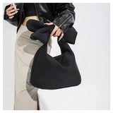 Black Cute Bow Nylon Sweet Handbag Female Cosmetic Bag