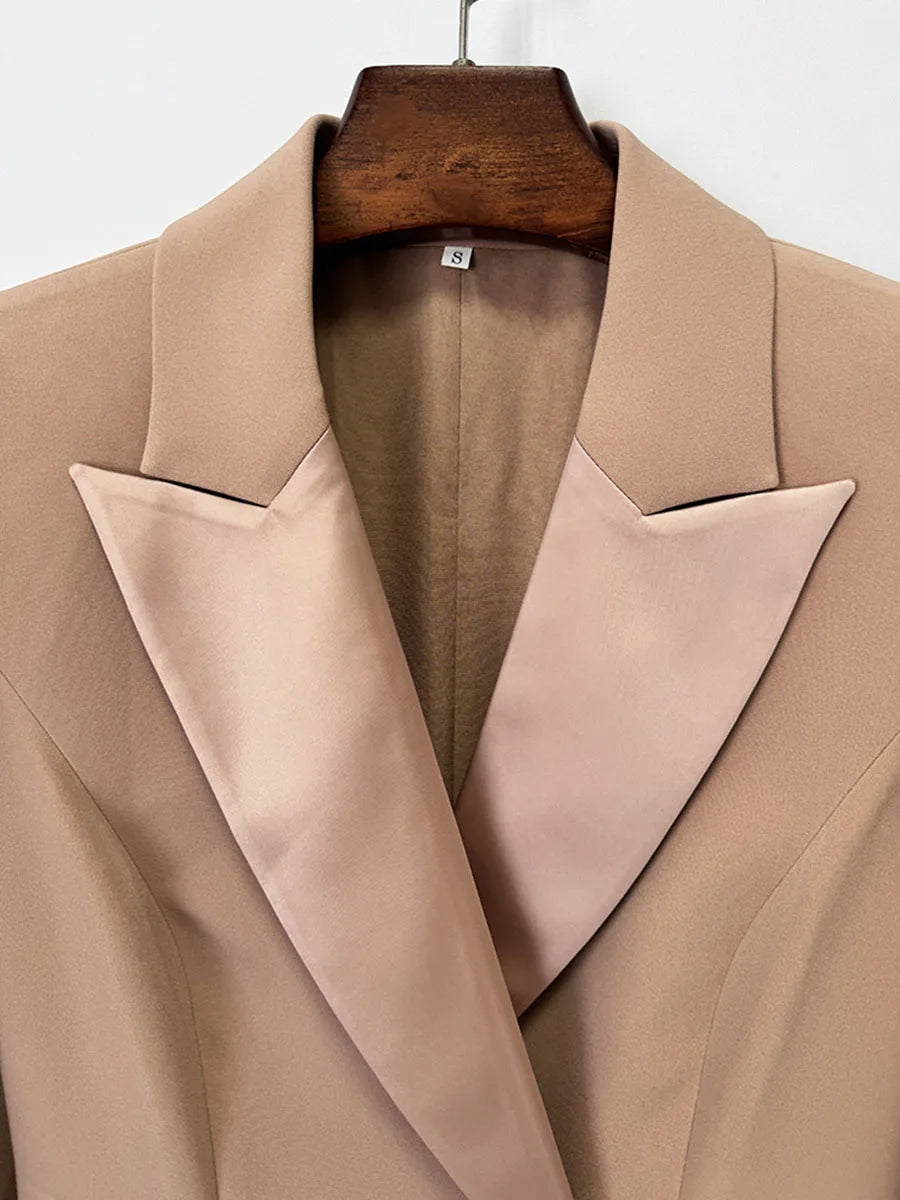 Close-up of lapel collar on dress