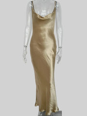 Satin Spaghetti Strap Maxi Dress