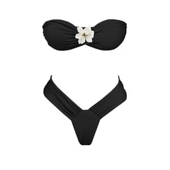 Flower Bikini and Mini Skirt Swimwear Set