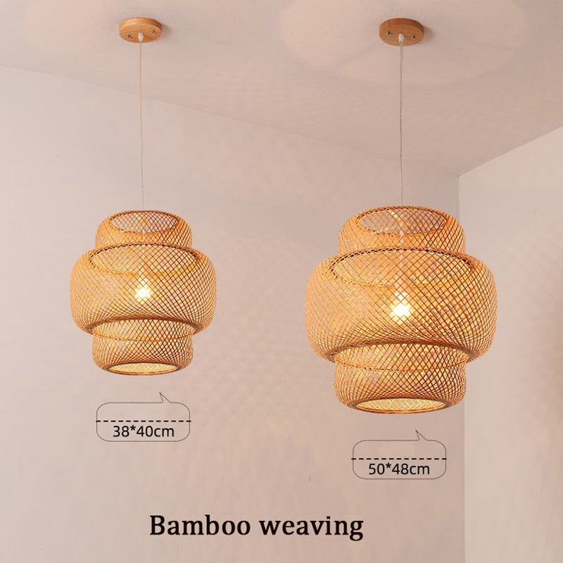 Hand Woven Bamboo Art Lantern Chandelier