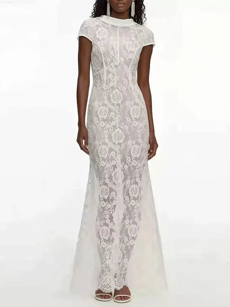 Floral lace midi dress