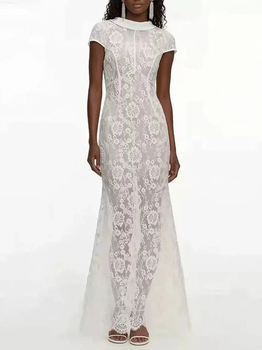 Floral lace midi dress
