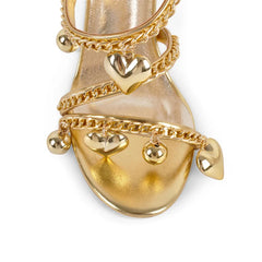 Gold Chain Wrap Stiletto Sandals