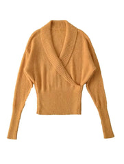 Wrap Knit Long Sleeve Top