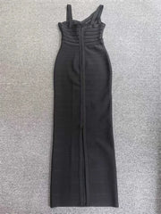 Bandage Stripe Detail Sleeveless Maxi Dress
