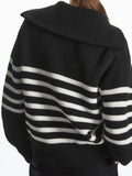 Turtleneck Knitted Half Zipper Women Sweater