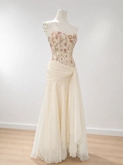 Floral Bustier Tiered Tulle Gown Dress
