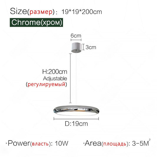 LED Chandelier Minimalist Round Long Plate Lamps
