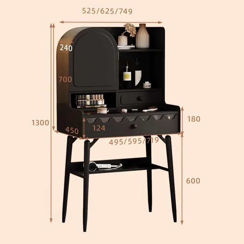 Nordic Style Dressing Table Black Bedroom European Luxury Dressing Table Storage Girls Coiffeuse De Chambre Decoration Golden Atelier