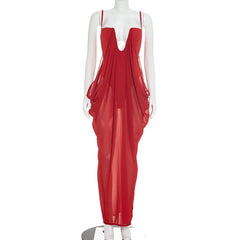 Flowing Draped Maxi Cover-Up Set