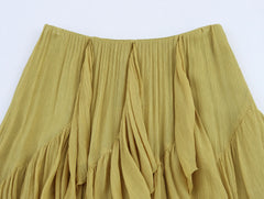 Ruffled Asymmetric Hemline Flowy Skirt