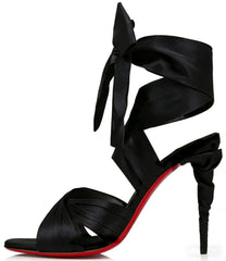 Satin Wrap Lace-Up Heels