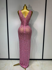 Maxi Dress with Diamond Embellishments