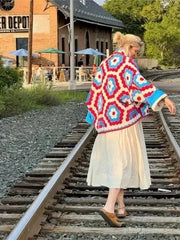 Geometric Quilted Kimono Jacket