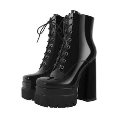 Chunky Platform Lace Up Boots