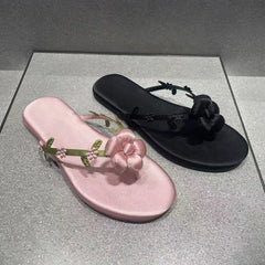 Floral Embellished Flip Flops