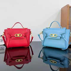 Structured Top Handle Short Gold Hardware Bag