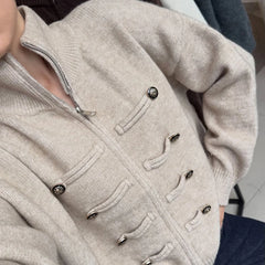 Double-Breasted Zip-Front Jacket
