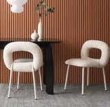 Lamb's Wool Donut Comfortable Backrest Dining Chair