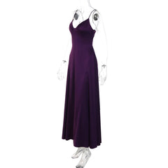 Satin Spaghetti Strap Sweetheart Maxi Dress