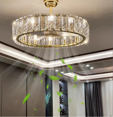Crystal chandelier in a modern interior setting
