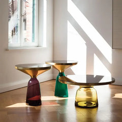 Transparent Colorful Glass Coffee Table