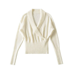Wrap Knit Long Sleeve Top