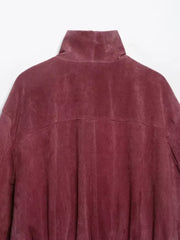 Stand Collar Red Zipper Jacket
