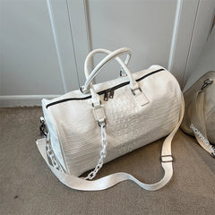 Crocodile Embossed Travel Duffle Bag