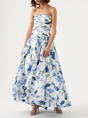 Strapless Sleeveless High Waist Temperament Long Dress