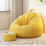 Linen Cloth Lounger Seat Bean Bag Pouf With Pedal Pillow