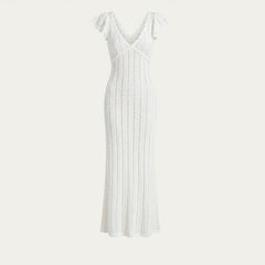 Ruffled Sleeve Knit Maxi Dress